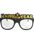 Happy New Year (Black Glitter) Party Glasses