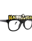 Happy New Year (Black Glitter) Party Glasses