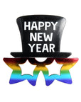 Top Hat Happy New Year Party Glasses (Rainbow)