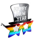 Top Hat Happy New Year Party Glasses (Rainbow)