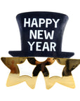 Top Hat Happy New Year Party Glasses (Gold)