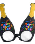 Happy New Year Champagne Bottle Party Glasses