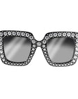 Square Diamanté Party Glasses (Black)