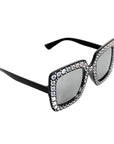 Square Diamanté Party Glasses (Black)