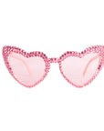 Pink Diamanté Heart Party Glasses