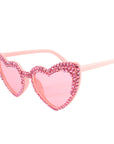 Pink Diamanté Heart Party Glasses