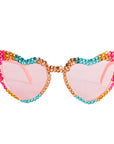 Rainbow Diamanté Heart Party Glasses