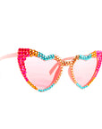 Rainbow Diamanté Heart Party Glasses