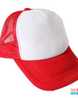 Red Half Mesh Baseball Cap