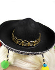 Sombrero Headband with Coloured Pom Poms
