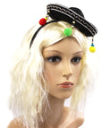 Sombrero Headband with Coloured Pom Poms
