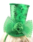 Mini Green Sequin Top Hat Headband