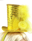Mini Gold Sequin Top Hat Headband