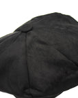 Black Suede 8 Panel Poor Boy Cap