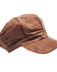 Dark Brown Suede 8 Panel Poor Boy Cap