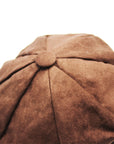 Dark Brown Suede 8 Panel Poor Boy Cap