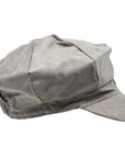 Grey Suede 8 Panel Poor Boy Cap