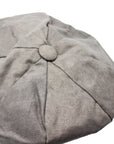 Grey Suede 8 Panel Poor Boy Cap