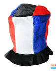 Red White Blue Stripe Fabric Top Hat
