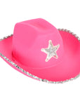 Cowboy Hat with Sequin Rim and Star (Hot Pink)