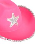 Cowboy Hat with Sequin Rim and Star (Hot Pink)