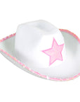 Cowboy Hat with Sequin Rim and Star (White)
