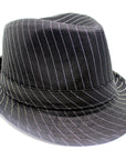 Black Pinstripe Trilby Hat