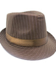 Brown Pinstripe Trilby Hat