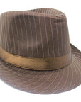 Brown Pinstripe Trilby Hat