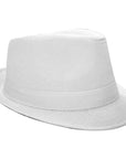 White Trilby Hat with White Band
