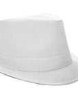 White Trilby Hat with White Band