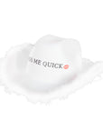 Hens Kiss Me Quick Cowboy Hat (White Feathers)