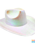 White Metallic Cowboy Hat