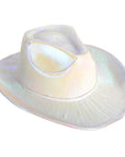 White Metallic Cowboy Hat (Light Up)