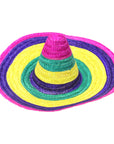 Large Mexican Straw Hat (Pink Rim)