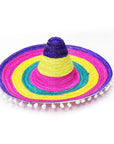 Large Mexican Straw Hat (Pom Poms)