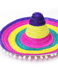 Large Mexican Straw Hat (Pom Poms)