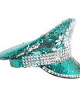 Deluxe Turquoise Sequin Festival Cap