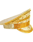 Deluxe Gold Studded Sequin Festival Cap