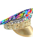 Deluxe Rainbow Gold Studded Cap