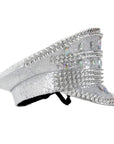 Deluxe Silver Studded Sequin Festival Cap