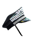 Deluxe Black Studded Festival Cap