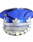 Deluxe Blue Sequin Festival Cap