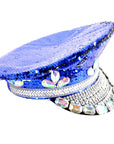 Deluxe Blue Sequin Festival Cap