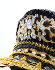 Deluxe Leopard printed Studded Cap