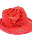 Fluro Sequin Trilby Hat (Red)