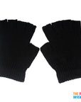 Thick Black Fingerless Winter Gloves