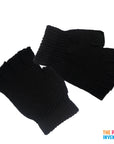 Thick Black Fingerless Winter Gloves