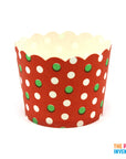 Red and Green Polka Dot Paper Cupcake Cups (25pk)