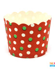 Red and Green Polka Dot Paper Cupcake Cups (25pk)